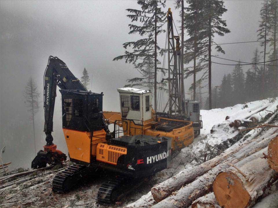 Waycon Rear Entry Excavator forestry logging loading processing heavy equipment manufacturer